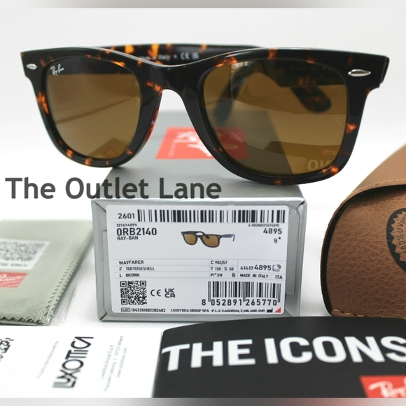 Model Display Ray-Ban Wayfarer Tortoise Brown RB2140 - Picture 3 of 16